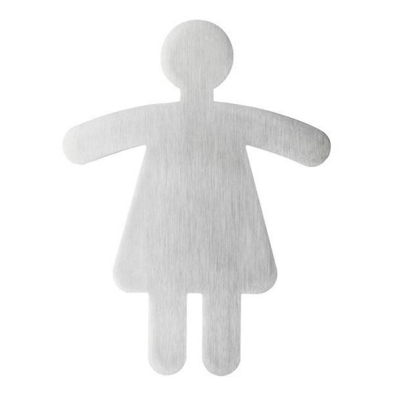 Durable 4950 23 Toilet Sign Ladies Pictogram (120 X 91mm), Silver